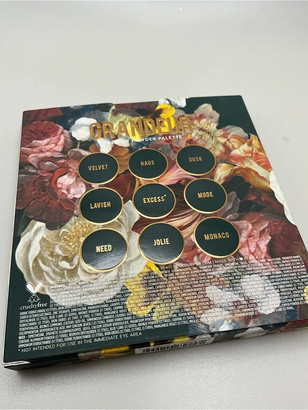 Colorpop grandeur eyeshadow palette new